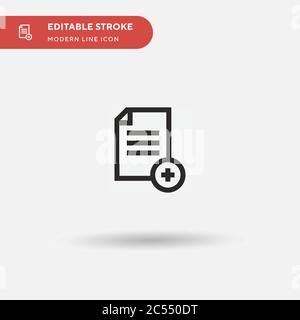 Add File Simple vector icon. Illustration symbol design template for web mobile UI element. Perfect color modern pictogram on editable stroke. Add File icons for your business project Stock Vector