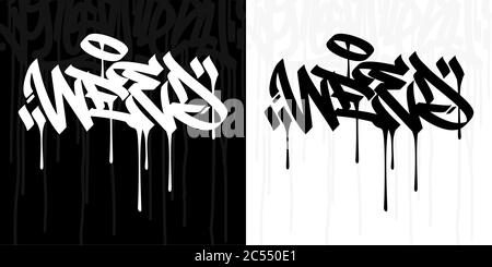 Abstract Hip Hop Hand Written Graffiti Style Word Weed Vector Illustration Art Stock Vector