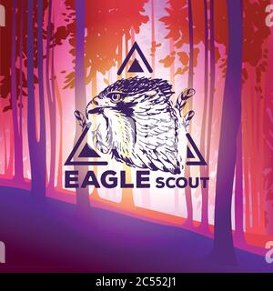Vintage eagle labels. Retro vector design graphic element, emblem, logo Stock Vector