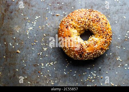 Everything Bagels Stock Photo