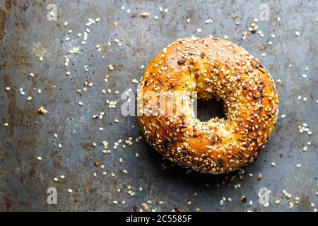 Everything Bagels Stock Photo