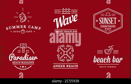 Set of Vector Beach Sea Bar Elements and Summer can be used as Logo or Icon in premium quality Stock Vector