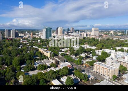 Aerial views of the downtown Sacramento skyline Stock Photo