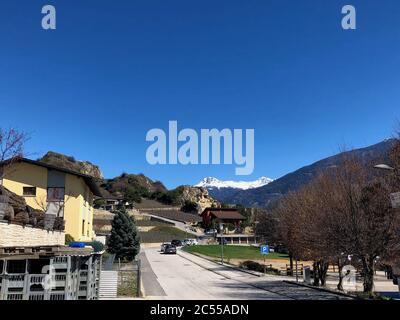Beautiful day in Saint Leonard near Sion in Switzerland Stock Photo