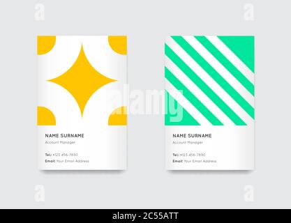 Vector Bright Trendy Vertical Business Card Set Stock Vector