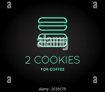 Vector Coffee Accessories Icon with Letter Sign can be used as Logotype Stock Vector