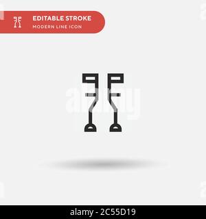 Crutches Simple vector icon. Illustration symbol design template for web mobile UI element. Perfect color modern pictogram on editable stroke. Crutches icons for your business project Stock Vector