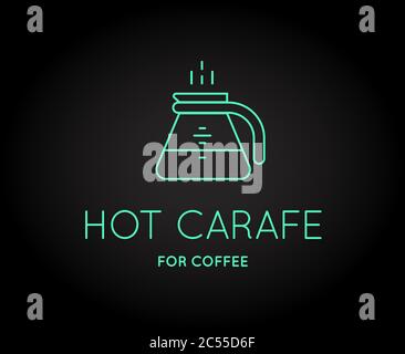 Vector Coffee Accessories Icon with Letter Sign can be used as Logotype Stock Vector