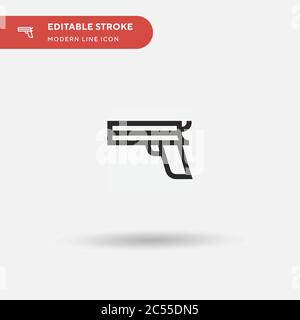 Gun Simple vector icon. Illustration symbol design template for web mobile UI element. Perfect color modern pictogram on editable stroke. Gun icons for your business project Stock Vector