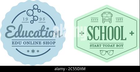 Set of Vector Education Icons Illustration can be used as Logo or Icon in premium quality Stock Vector