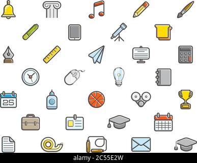 Set of Vector Education Icons Illustration can be used as Logo or Icon in premium quality Stock Vector