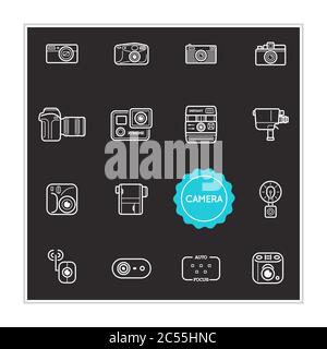 Set of Camera Photo Vector Illustration Elements can be used as Logo or Icon in premium quality Stock Vector