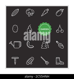 Set of Garden Vector Illustration Elements can be used as Logo or Icon in premium quality Stock Vector