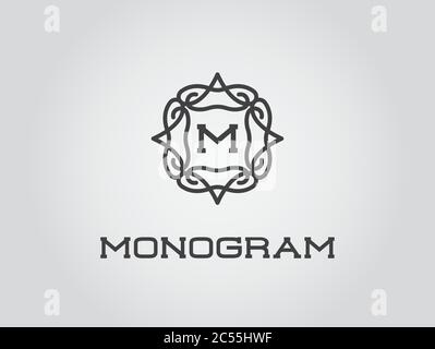 Compact Monogram Design Template with Letter Vector Illustration ...
