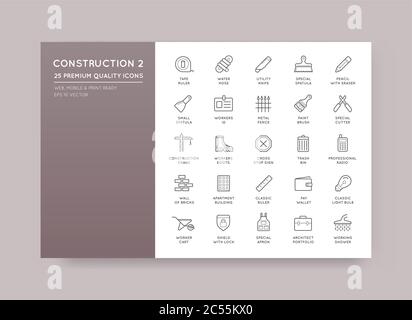 Set of Vector Construction Building Icons Home and Repair can be used as Logo or Icon in premium quality Stock Vector