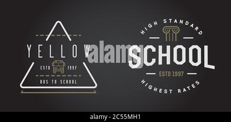 Set of Vector School or College Identity Elements can be used as Logo or Icon in premium quality Stock Vector