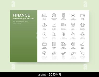 Set of Vector Finance and Money Icons can be used as Logo or Icon in premium quality Stock Vector