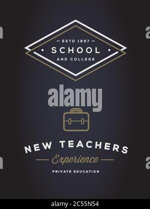 Set of Vector School or College Identity Elements can be used as Logo or Icon in premium quality Stock Vector
