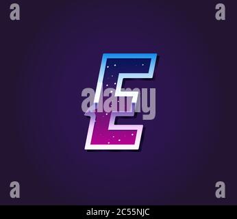 80s Style Retro Sci-Fi Universe Font Vector Stock Vector