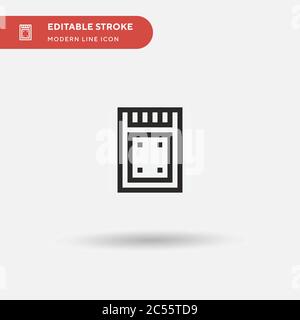 Ssd Card Simple vector icon. Illustration symbol design template for web mobile UI element. Perfect color modern pictogram on editable stroke. Ssd Card icons for your business project Stock Vector