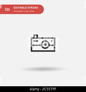 Pocket Camera Simple vector icon. Illustration symbol design template for web mobile UI element. Perfect color modern pictogram on editable stroke. Pocket Camera icons for your business project Stock Vector