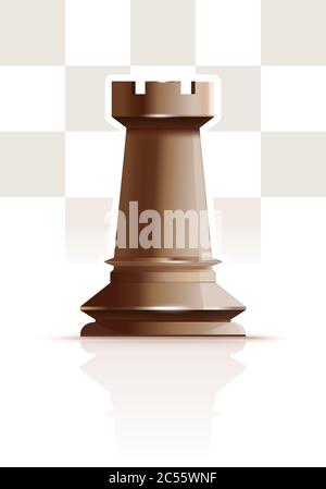 Chess piece 3D realistic icon. Smart board game elements. Chess