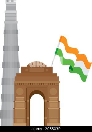 Qutub Minar Delhi Vector Images (75)