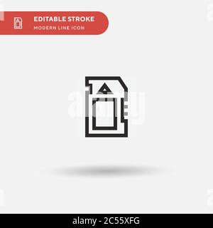Memory Card Simple vector icon. Illustration symbol design template for web mobile UI element. Perfect color modern pictogram on editable stroke. Memory Card icons for your business project Stock Vector
