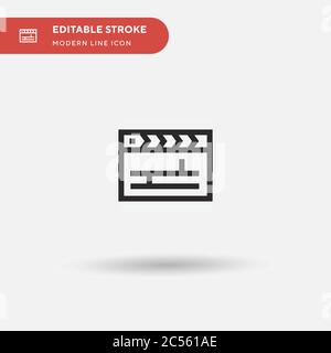 Clapperboard Simple vector icon. Illustration symbol design template for web mobile UI element. Perfect color modern pictogram on editable stroke. Clapperboard icons for your business project Stock Vector