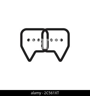 linked think talk bubble symbol vector Stock Vector