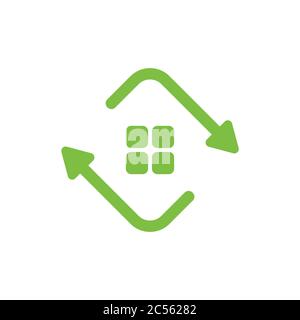 circle rotation arrow home symbol logo vector Stock Vector