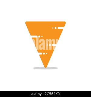 triangle pizza shape symbol logo vector Stock Vector