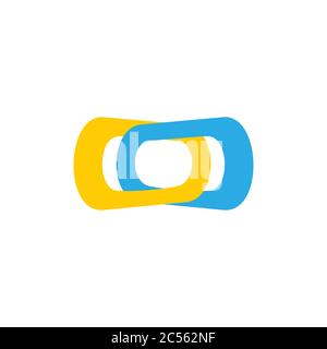 linked chain colorful overlap design logo vector Stock Vector