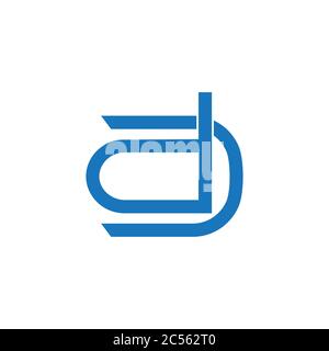 letter cd simple linked geometric symbol vector Stock Vector