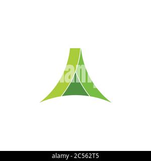 abstract mountain green triangle geometric design symbol vector Stock Vector
