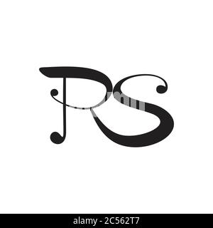 letter rs linked curves logo vector Stock Vector