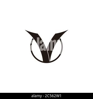 letter v circle motion ribbon shape symbol vector Stock Vector