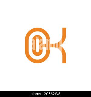 letter ok stripes geometric line symbol vector Stock Vector