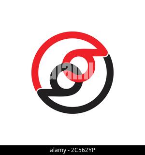 letter 69 link chain overlap logo vector Stock Vector