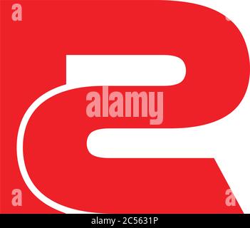 letter r2 simple logo vector Stock Vector