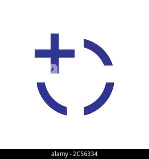 plus circle line process symbol vector Stock Vector