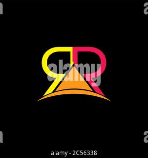 letters rr triangle geometric logo vector Stock Vector