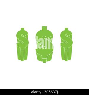 money dollar 3d chart symbol icon vector Stock Vector