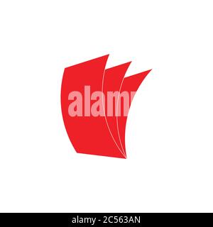 simple 3d flat geometric paper notes logo vector Stock Vector