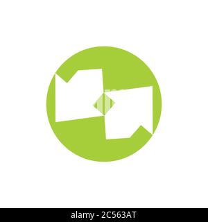 simple geometric arrow opposite negative space vector Stock Vector