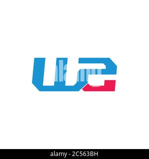 letter wz simple geometric logo vector Stock Vector