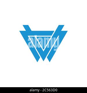 letter vw triangle geometric logo vector Stock Vector