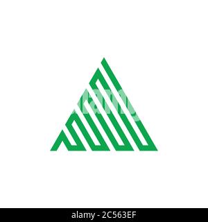 triangle stripes green mountain symbol logo vector Stock Vector