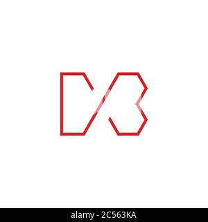 letter cb simple geometric line symbol logo vector Stock Vector
