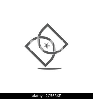 abstract letter dd infinity star geometric design vector Stock Vector